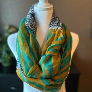Elegant Teal and Gold Scarf